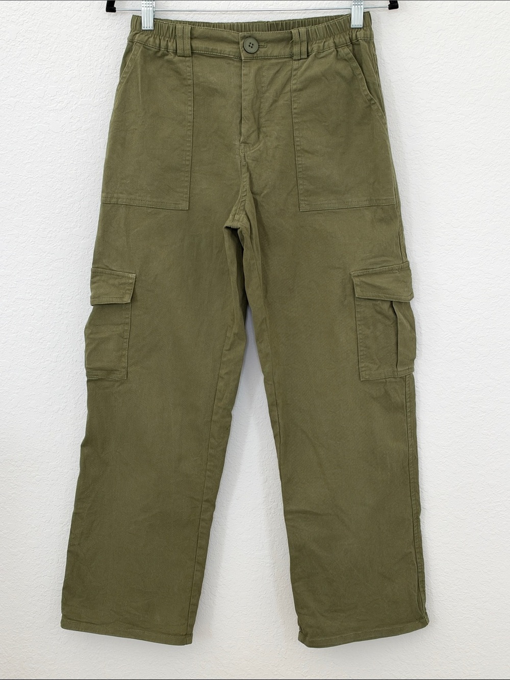 LEPUNUO Women's Cargo Pants Small Olive Green Utility Straight Leg